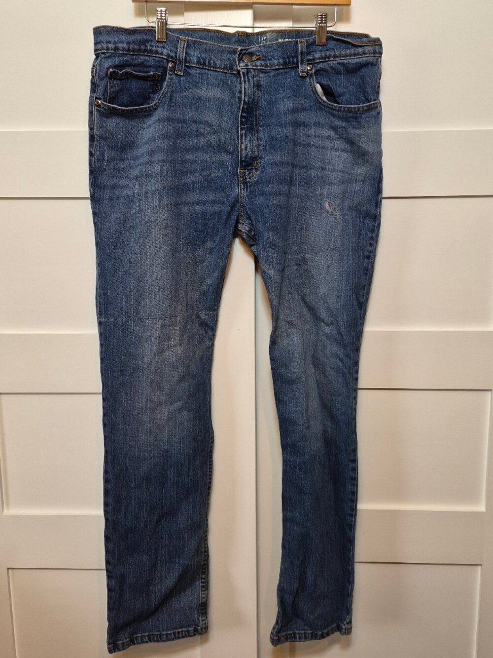 Men’s Medium Wash Jeans Size 40x32 Cotton Elastane